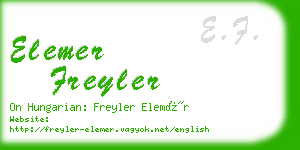elemer freyler business card